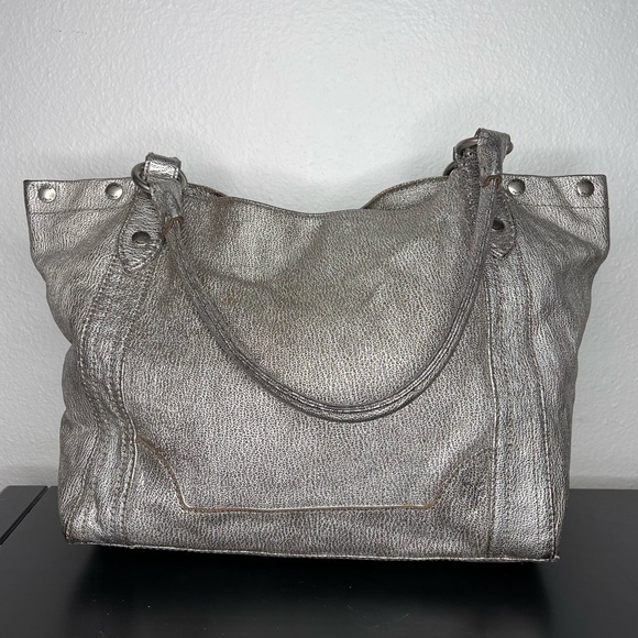 Frye Handbags - Frye Silver Melissa Leather Shoulder Bag / Purse - New With Tags